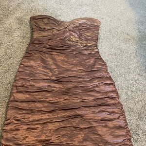 BCBGMaxAzria Strapless Ruched Cocktail Dress, vintage 2000